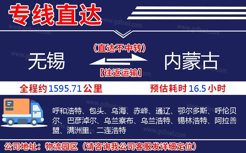 無錫到內蒙古物流公司